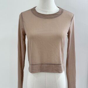 ALO Mesh Long Sleeve – Creamy White, Size Small